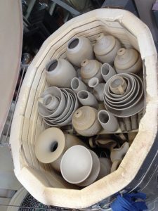 Apri 1st 2014 Kiln is loaded. I got almost everything in