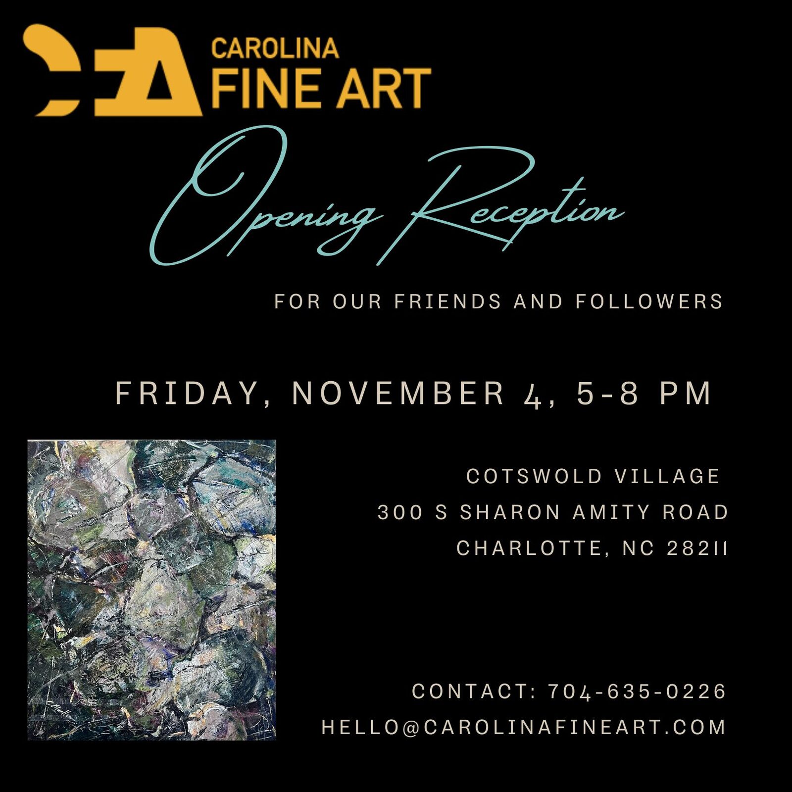 Carolina Fine Art Opening Friday November 4th 2022