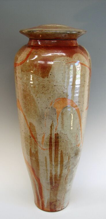 Item # 274 Tall lidded Jar 27'x 9 1/2"