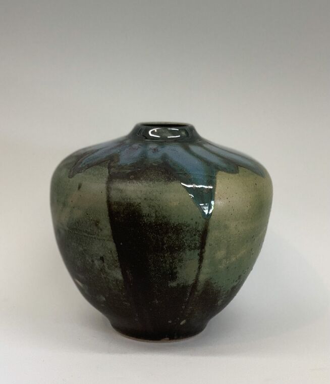 Item #343 Jar with glass accents