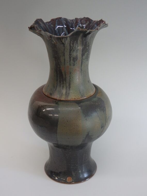 Item#298 Flared Lidded Vase 14 1/2" x 7 1/2"