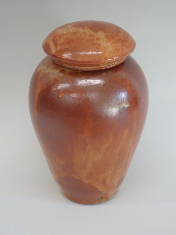 Item # 303 Shino Lidded Jar 9 1/2" x 5 3/4"