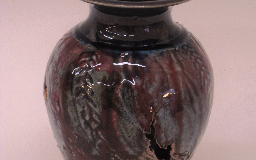 item # 245  7′ x 4.5"  Torn Vase