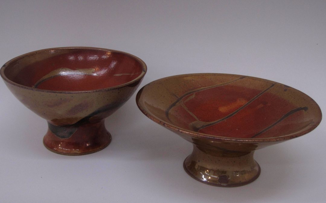 item # 246   Pedestal Style Bowls  4′ to 5" tall