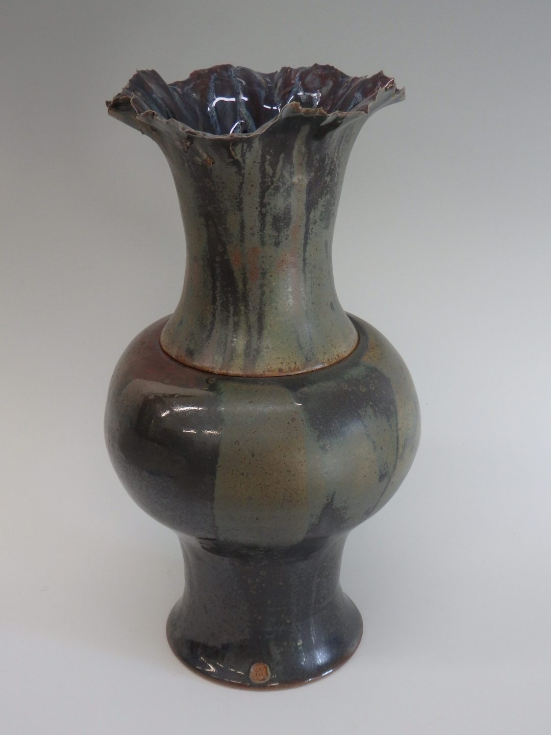 Item#298 Flared Lidded Vase  14 1/2" x 7 1/2"   $195