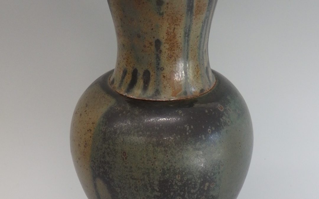 Item # 310  Flared Lidded Vase  14 1/2" x 6"   $175