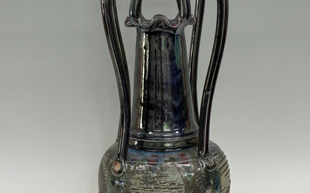 4 handled vase 18 1/2″ x 9″  $595