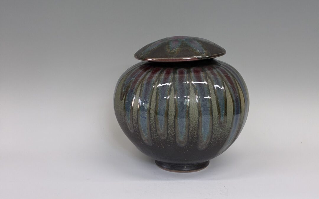 Wide Lidded Jar 9 1/2″x 8″  $275