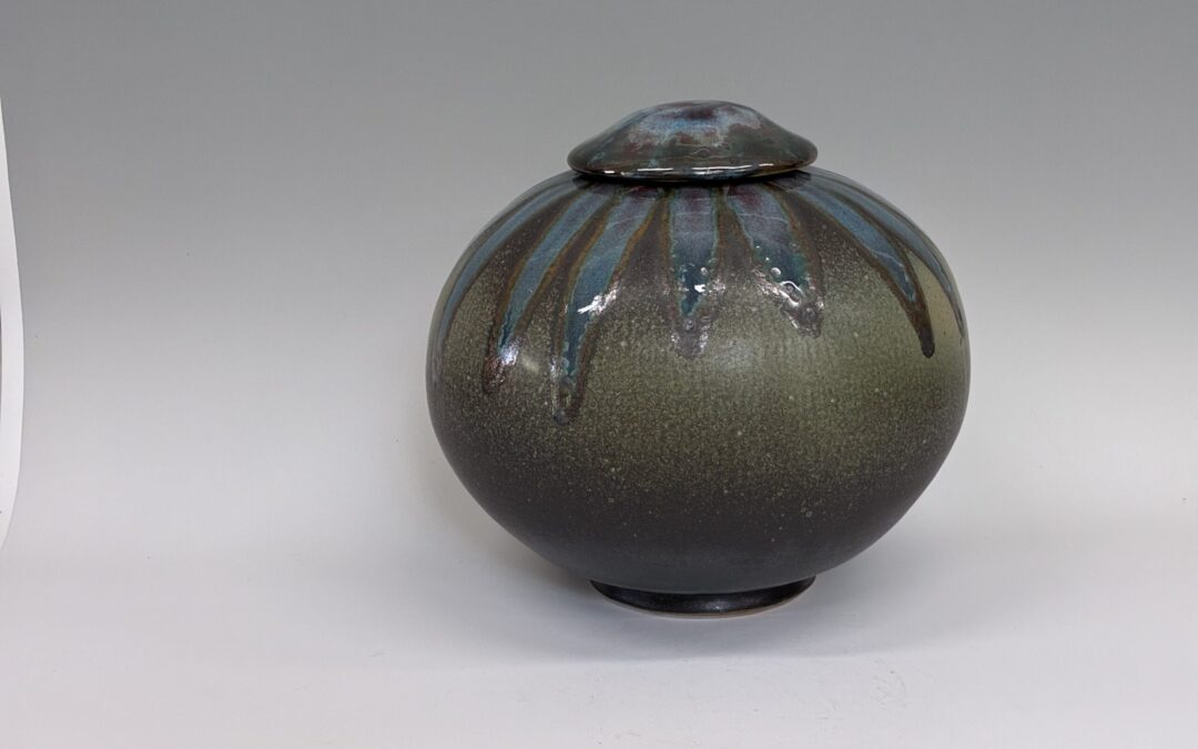 Wide Lidded Jar 10″x 9 1/2″  $295